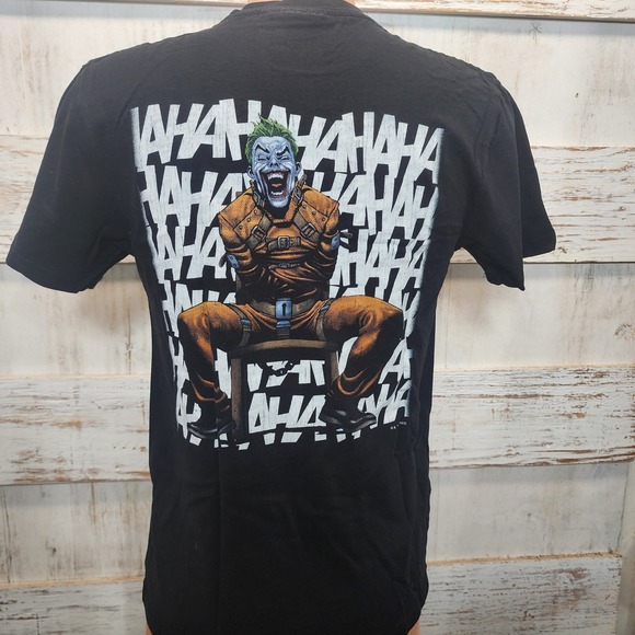 DC Comics Other - DC Comics The Joker Black Graphic T-Shirt Double Sided Arkham Asylum Mens Small